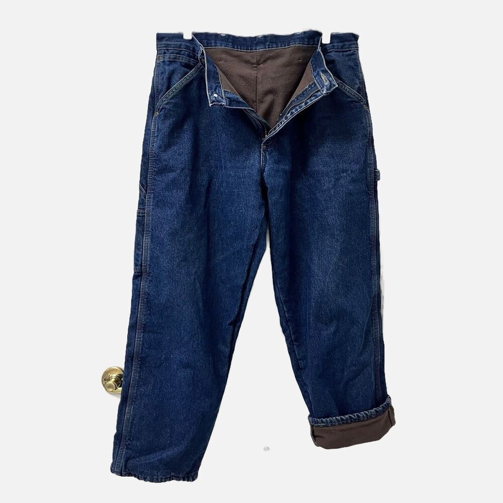 Wrangler Fleece Lined Carpenter Jeans Size 34 X 30